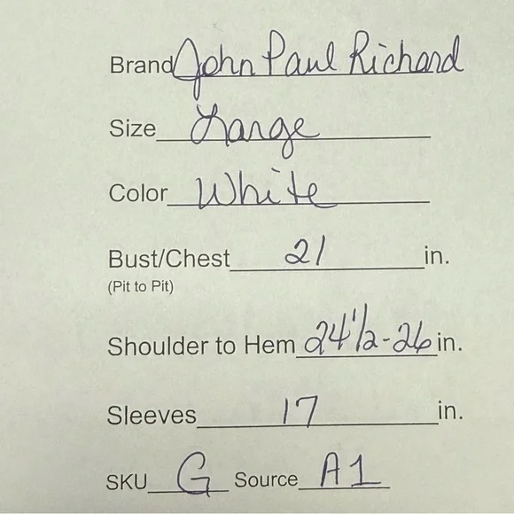 John Paul Richard White Lace Blouse L | Boho Chic Sheer Top Spring Summer Work - Picture 9 of 9